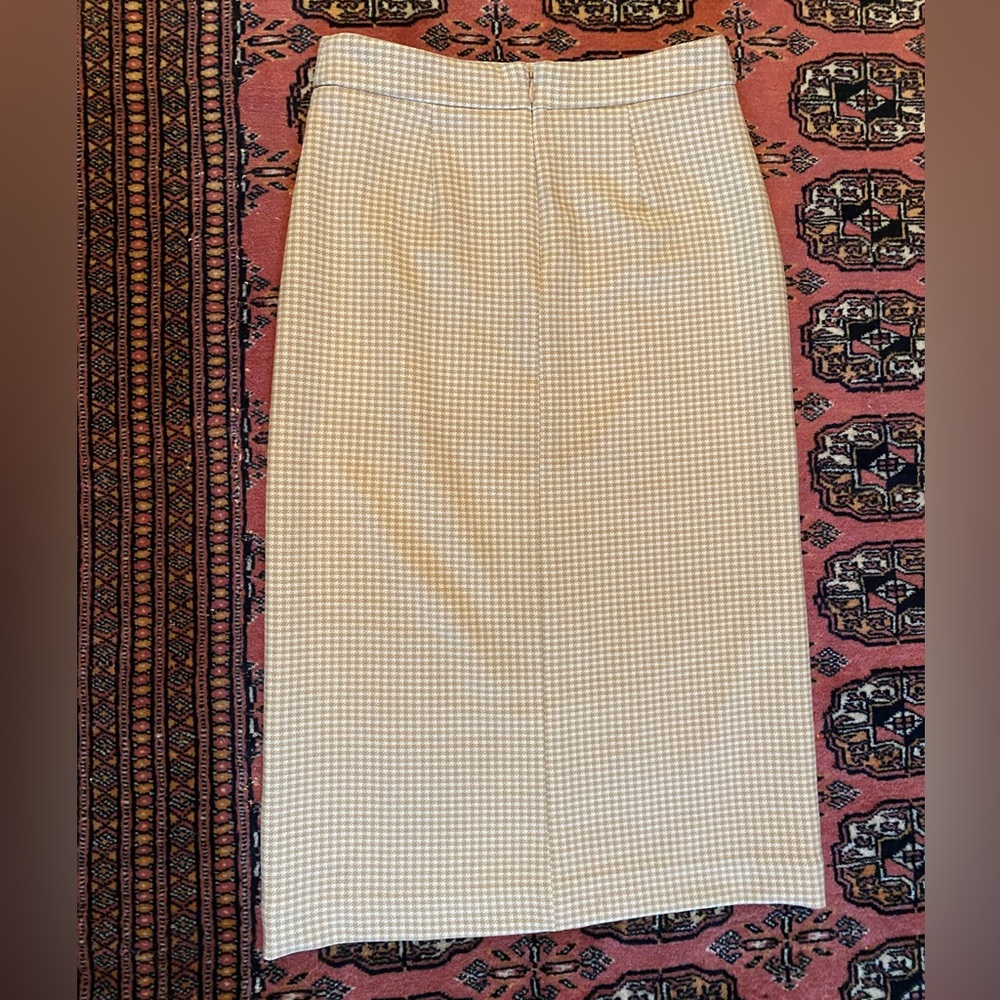Wilfred Yellow Houndstooth Midi Skirt - Picture 6 of 7